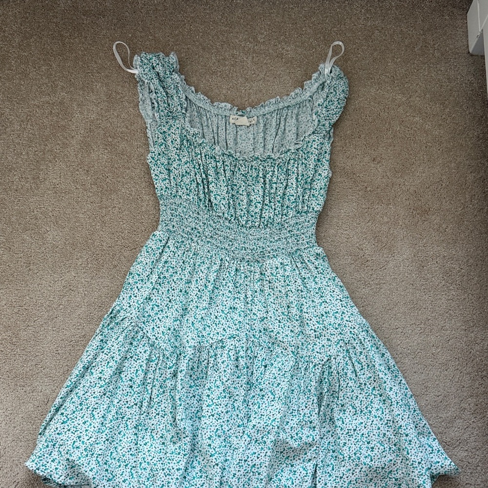 Aeropostale Teal and White Floral Top